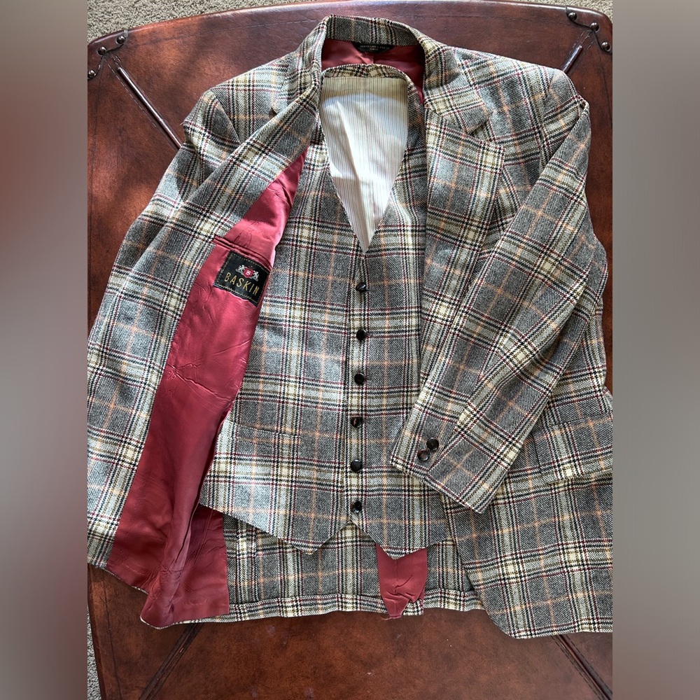 Baskin wool vest and jacket size medium